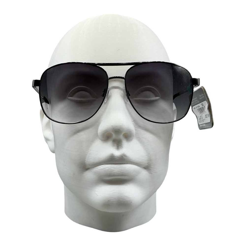 Foster Grant Mens Aviator Sunglasses Black Gunmetal FGM 1803 GUN CORE